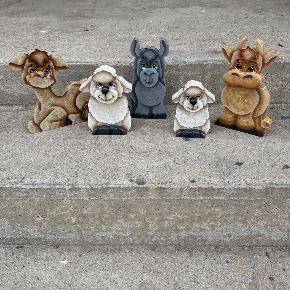 VTG Wooden Animas Yard Art Barn Animals Indoor/Outdoor‎ Decor